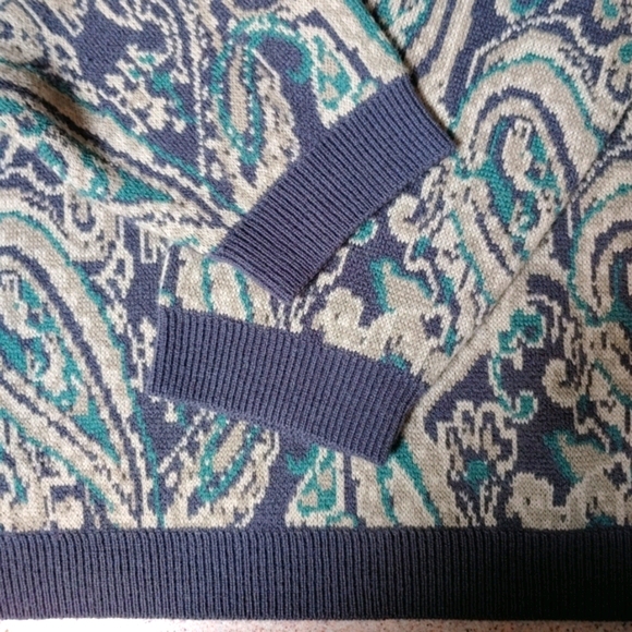 Jones of NY Turtleneck Sweater Wool Blend Paisley Pattern Trendy - Picture 10 of 11